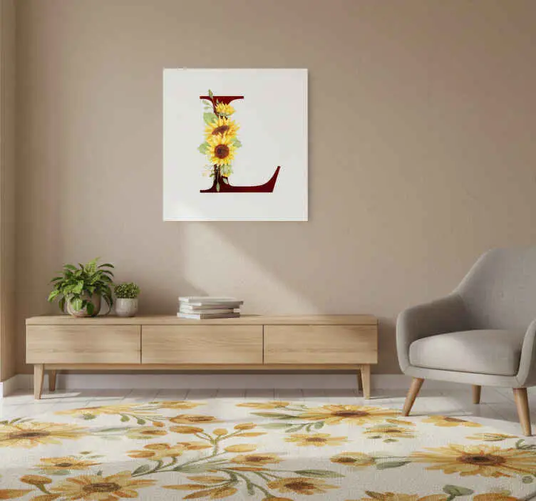 Köp nu Posters blommor anpassningsbar initial solros