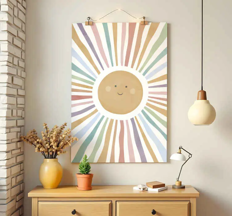 Billig Poster barnrum glad sol