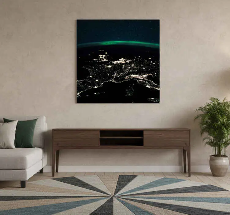 Fynd Världskarta poster flygvy nattbild