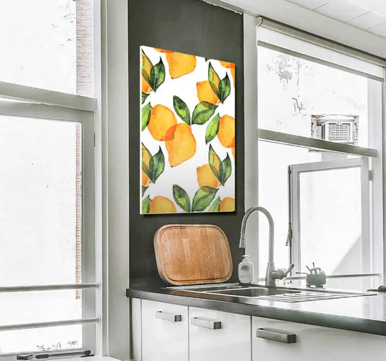 Rabatt Citron medelhavsstil blomma inramadcanvas tavla