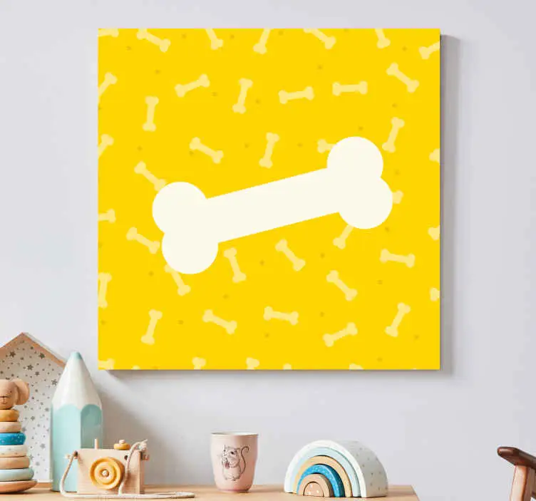 Trygg betalning Söt gul bakgrund hund ben canvas bilder