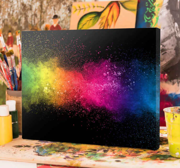 Extra rabatt Multicolor splash abstrakt inramad canvas tavla