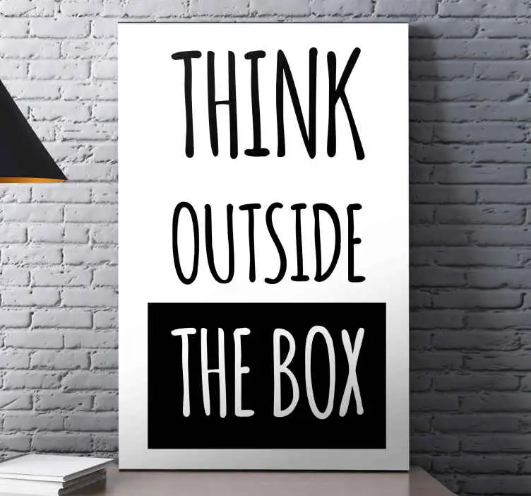 Lägg i varukorgen Tänk utanför boxen inspirerandecanvas tavla