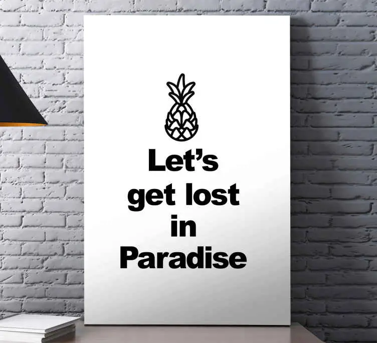 Kampanj Låt oss gå vilse i paradiset med ananas canvas tavla på canvas ta