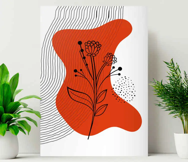 Rea Abstrakt blommig siluett Kanvas blommor