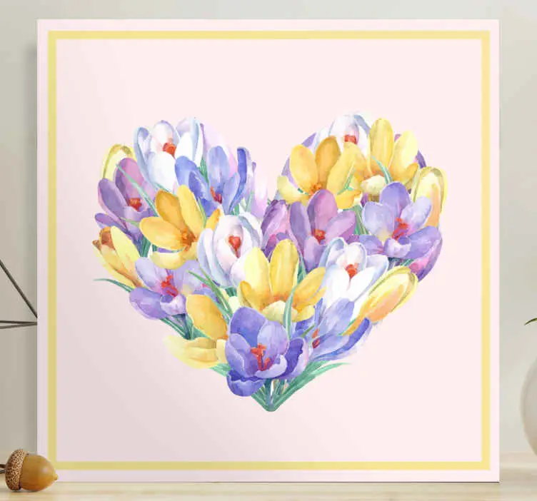 Kanvas blommor och växter hjärtformade blommor Rabatter