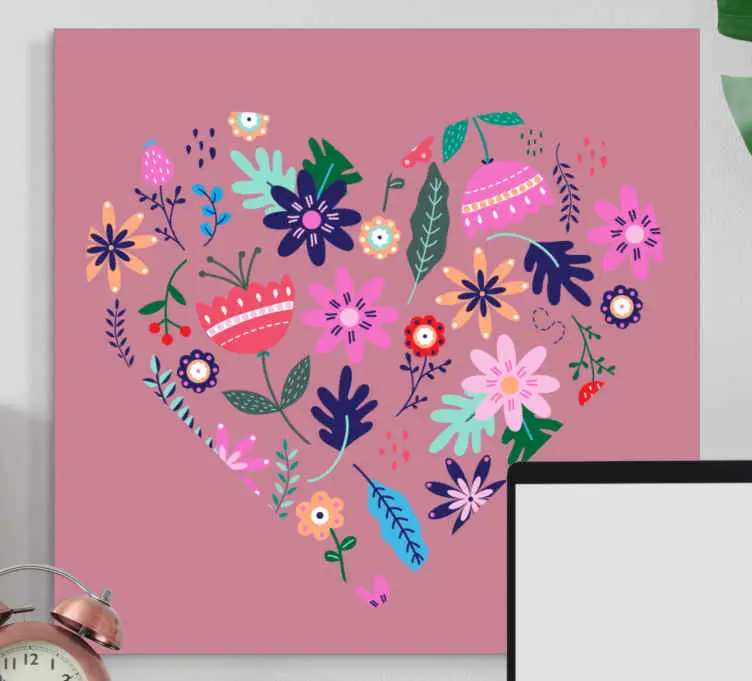 Rabatter Kanvas blommor och växter hjärtformad blomsterarrangemang