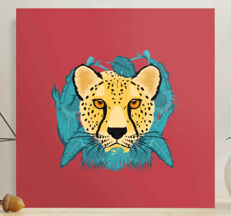 Orientalisk stil leopard grafisk djurcanvas tavla Bästa pris