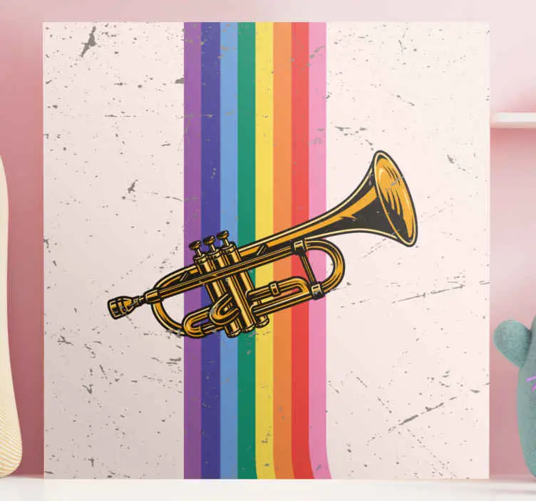 Färgglad mässing trumpet sovrum canvas Billig