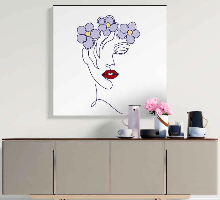 Fynd Modern abstrakt flicka ansikte sovrumcanvas tavla konst
