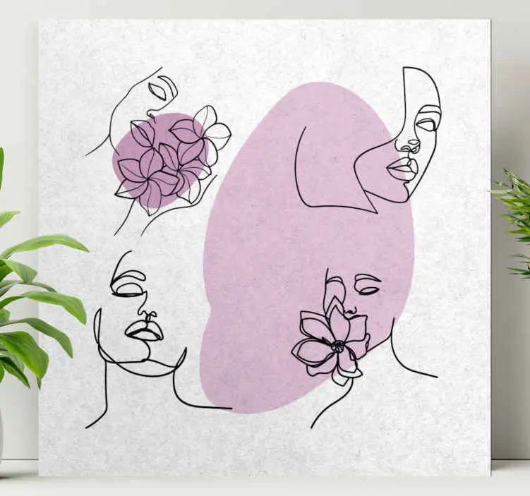 Kanvas blommor och växter abstrakta ansikten Fri frakt