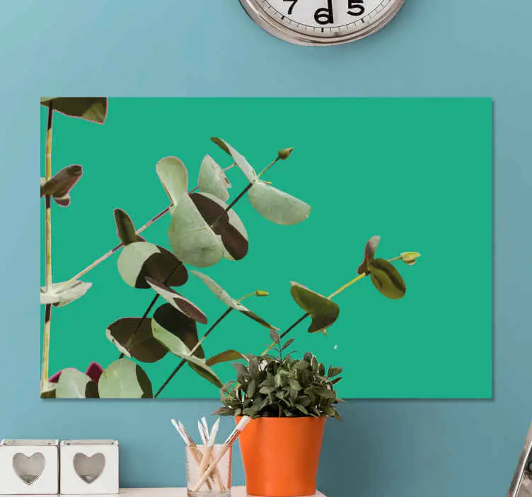 Kanvas blommor och växter eucalyptusbladarrangemang Outlet