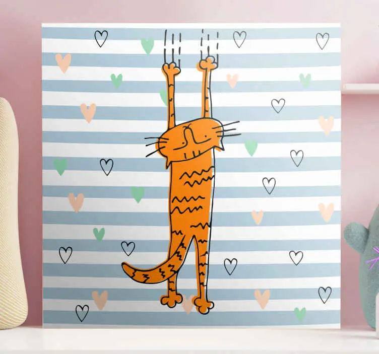 Kanvas katter lekfull orange katt Sänkt pris