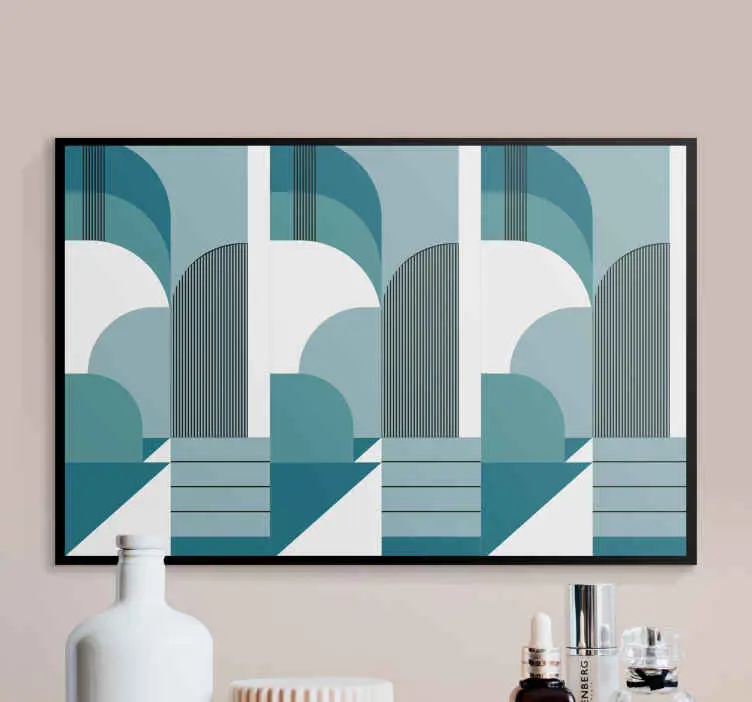 Reapris Geometriska arkitektoniska formationer Modern kanvas