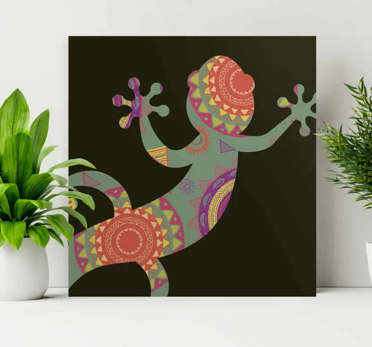 Geometrisk reptil illustration Kanvas djur Fri frakt