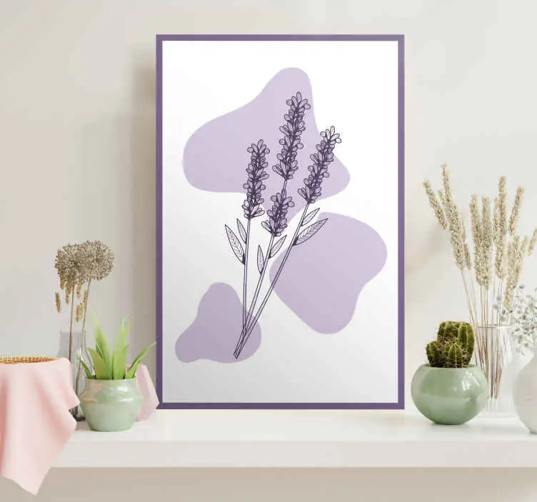 Begränsat erbjudande Ritning lavendel växt Kanvas blommor