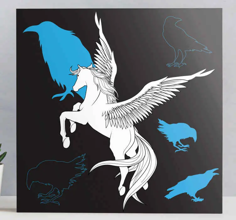 risnedsättning Kanvas dinosaurie mytisk pegasusflygning