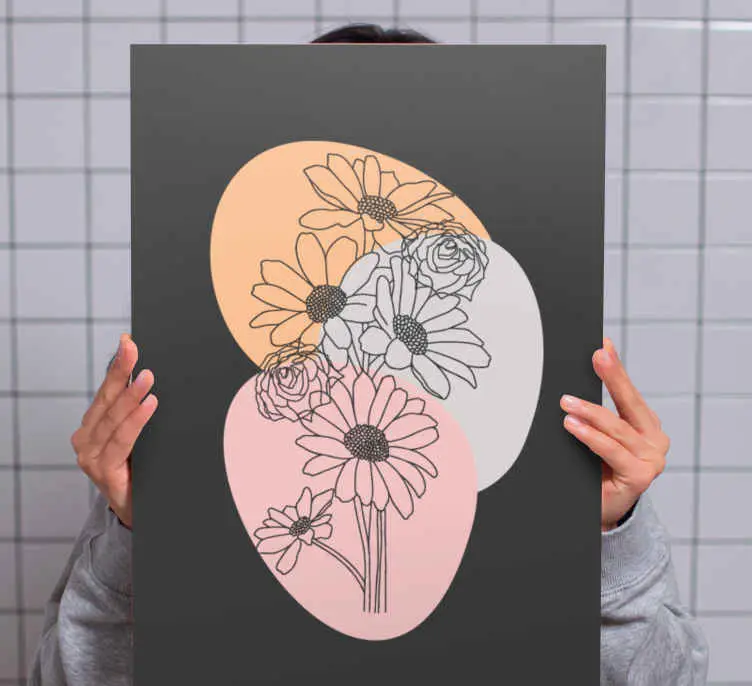 Premium Kanvas blommor och växter med abstrakta former