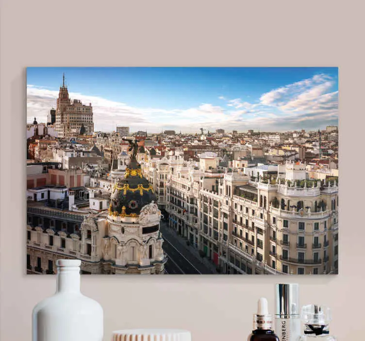 Begränsat antal Kanvas städer och länder madrid skyline vy