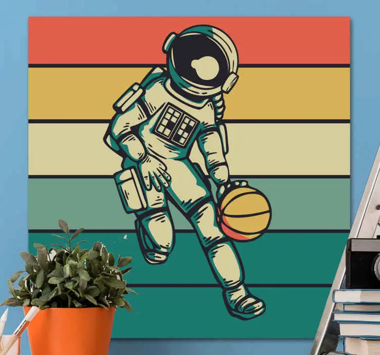 Kanvas sport kosmonaut engagerad i basket Expressleverans