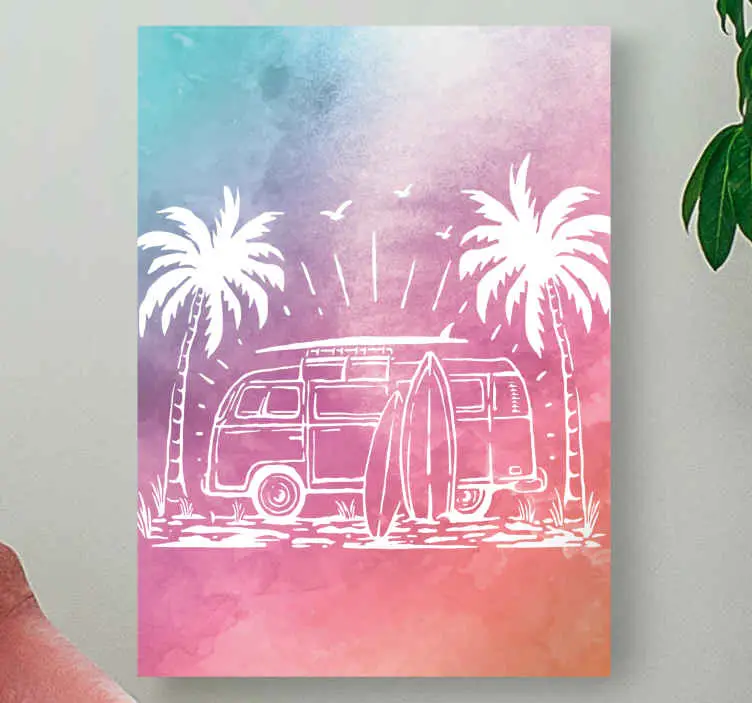 Expressleverans Kanvas städer och länder retro surf van