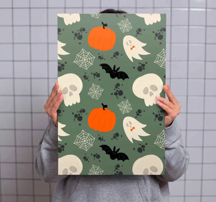 Kanvas dinosaurie med halloween-tema Populär