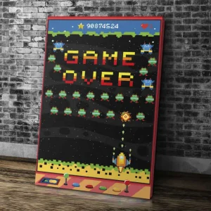 8 bitars arkadskärm videospel canvas tavla Sista chansen