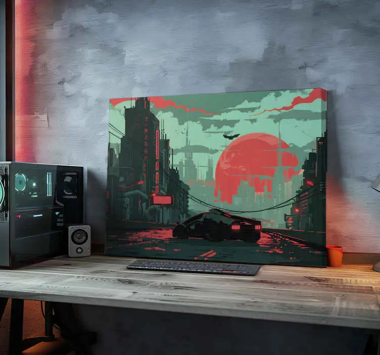 Cyberstad videospel canvas tavla Populär