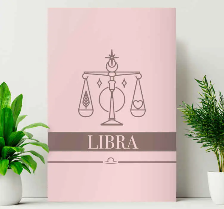 Libra rosa kort stjärntecken väggutskrifter för vardagsrum Billig
