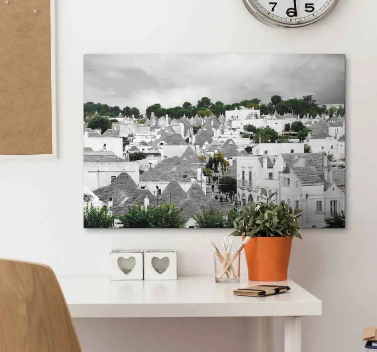 Beställ nu Alberobello trulli city skyline canvas tavla