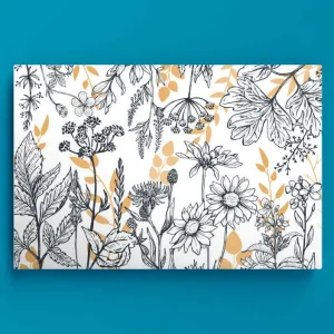 "glamour blommig" variation med guld blommig canvas Populär