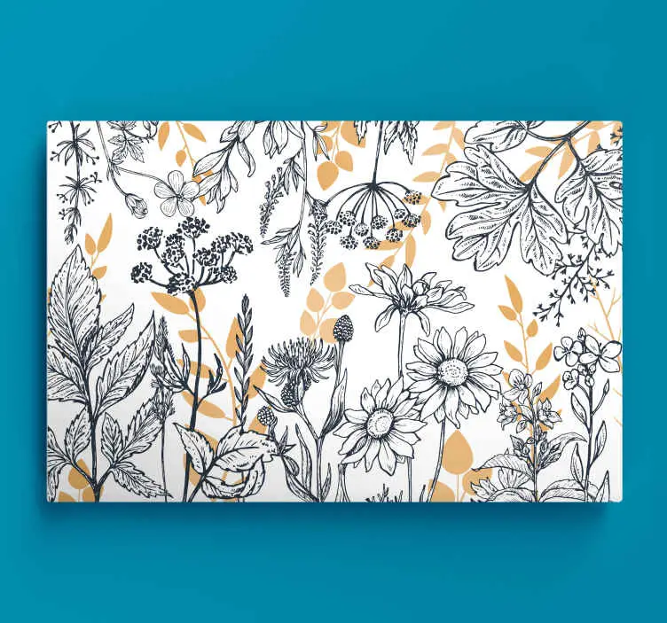"glamour blommig" variation med guld blommig canvas Populär