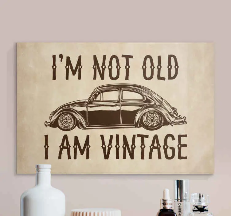 Inte gammal men vintage rolig design canvas tavla citat canvas ta Rabatter