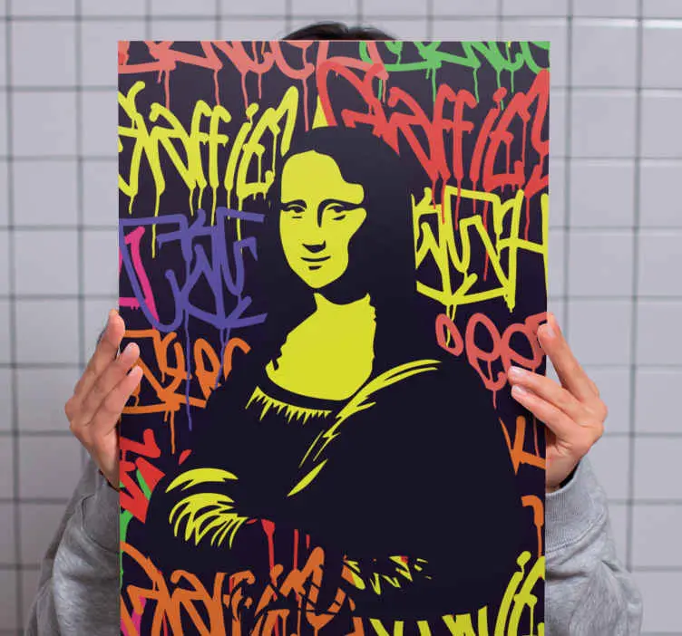 Bästa pris Mona lisa målad med grafittikonst modern konsttryck påcanvas tavl