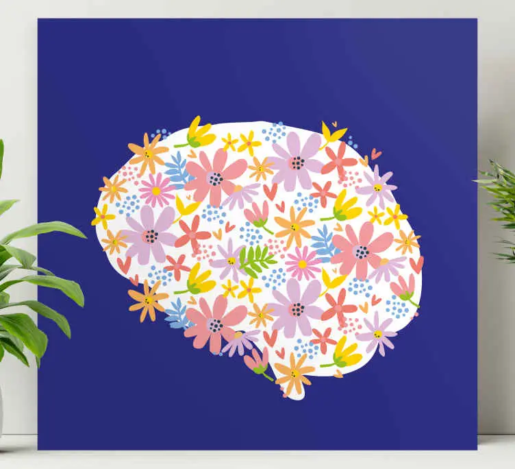 Fynd Blommor hjärna blommigcanvas tavla