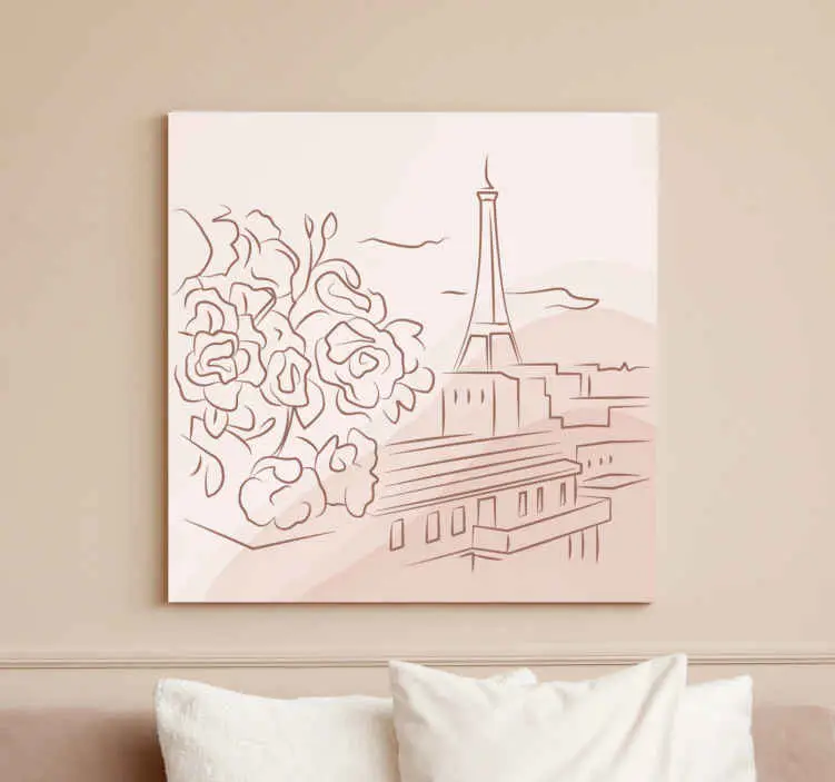 Kanvas städer och länder parisisk blommig scen Kampanj