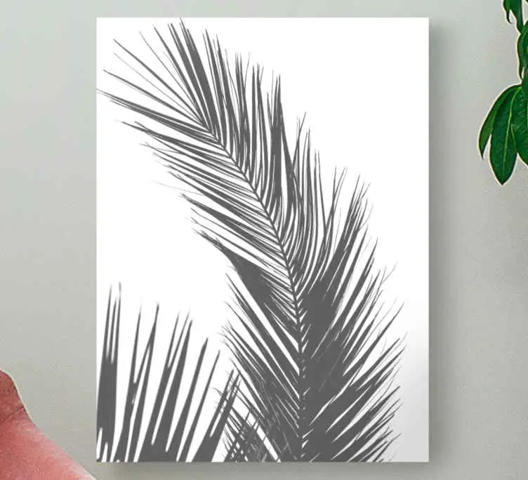 Kanvas blommor och växter elegant palmblad Lågt pris