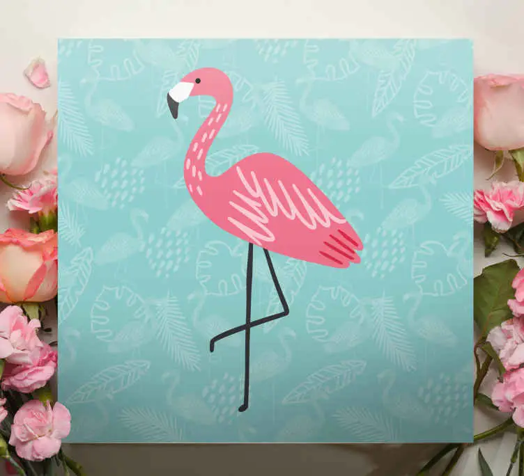 Kanvas djur flamingo stående graciöst Endast denna vecka