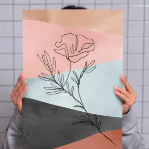 Abstrakt blommritning kanvas blommor och växter Nyhet