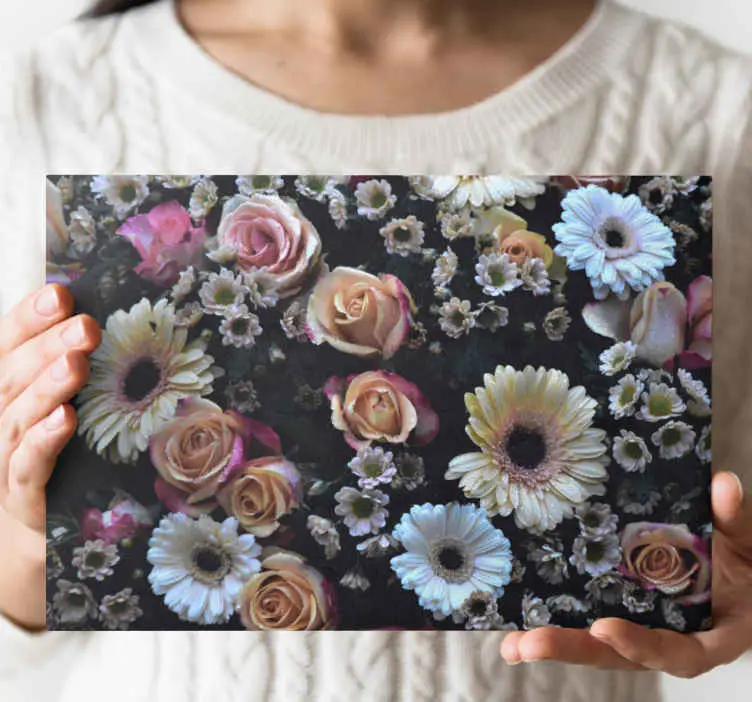 I lager Kanvas blommor och växter vackert blomsterarrangemang