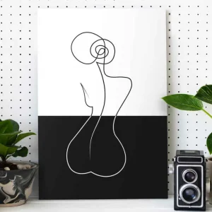 Abstrakt kanvas minimalistisk linjekonst Snabb frakt