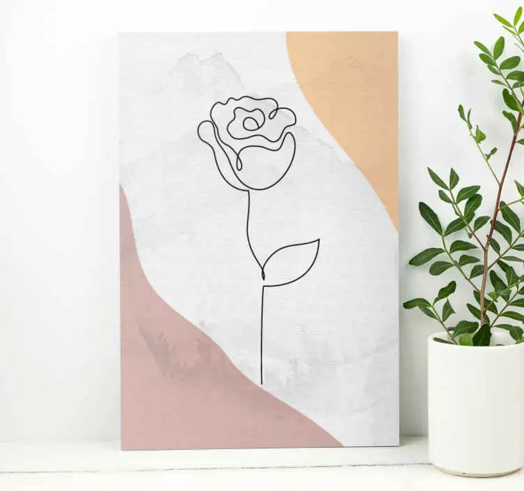 Kanvas blommor och växter elegant ros kontur Fri frakt