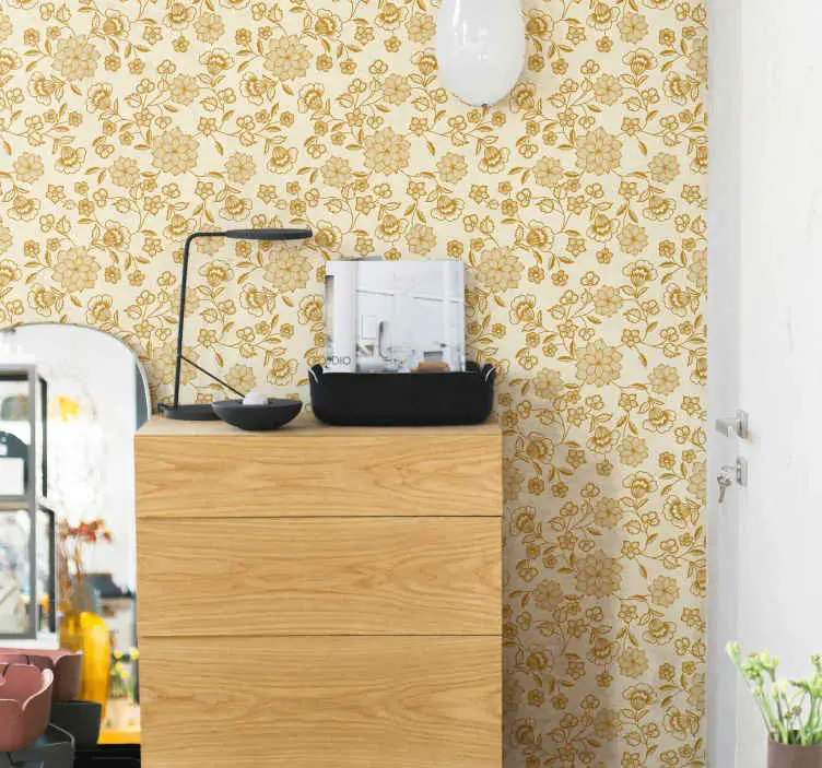 Blommig flock paisley sovrum tapeter Handla nu
