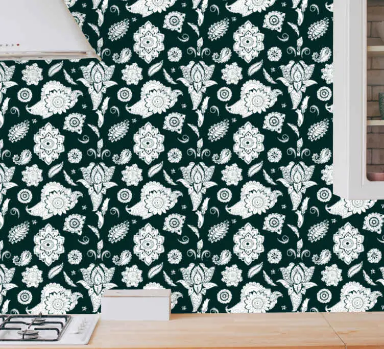 Indiska paisley mönster blommiga tapeter Fynd