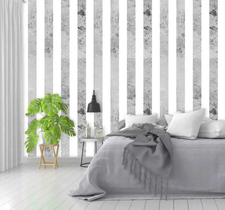 Premium Grå randig betong texturerad tapet