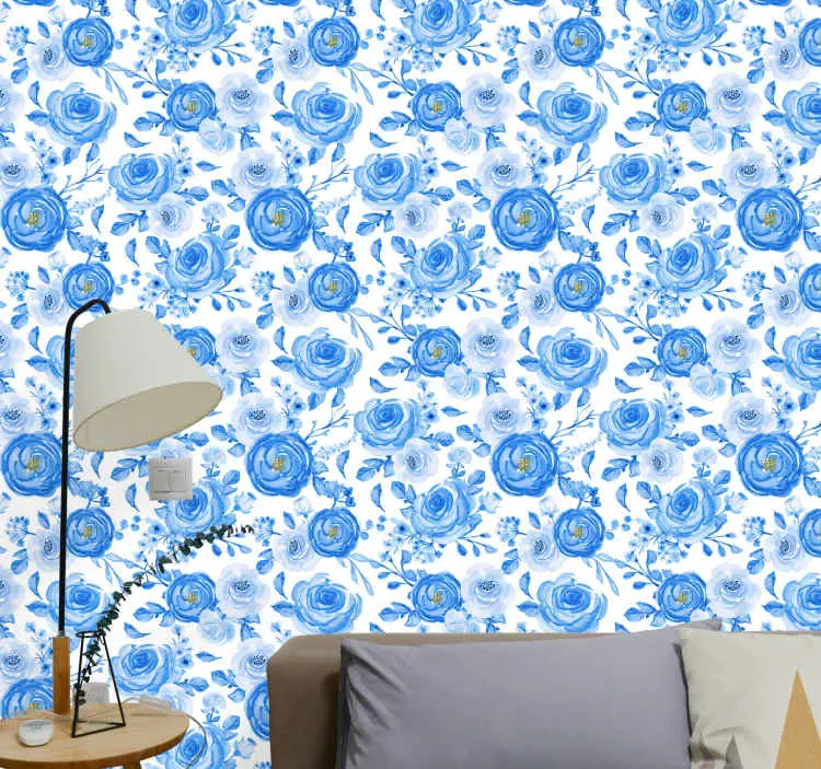 Populär Nordisk stil blå klockor blommor super natur tapet