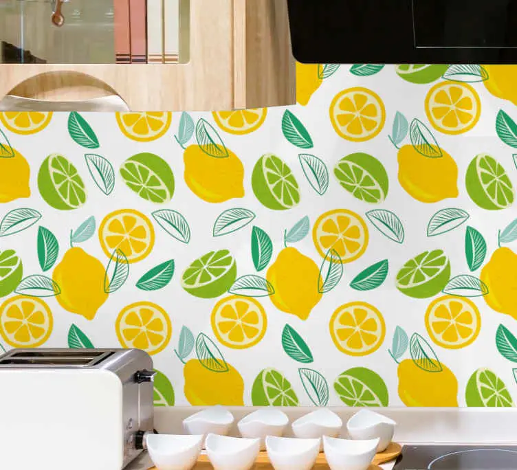 Extra rabatt Citrus motiv tapet kök