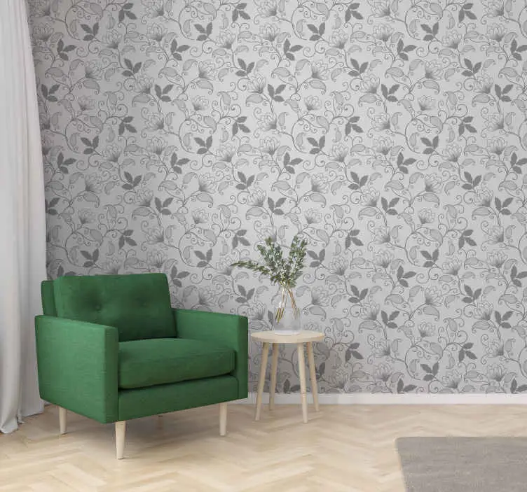 Elegant blommönster Tapet blommig I lager