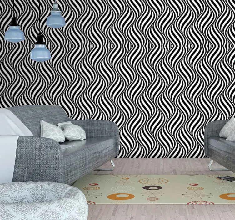 Monokrom geometrisk 3d tapet vardagsrum tapet Outlet