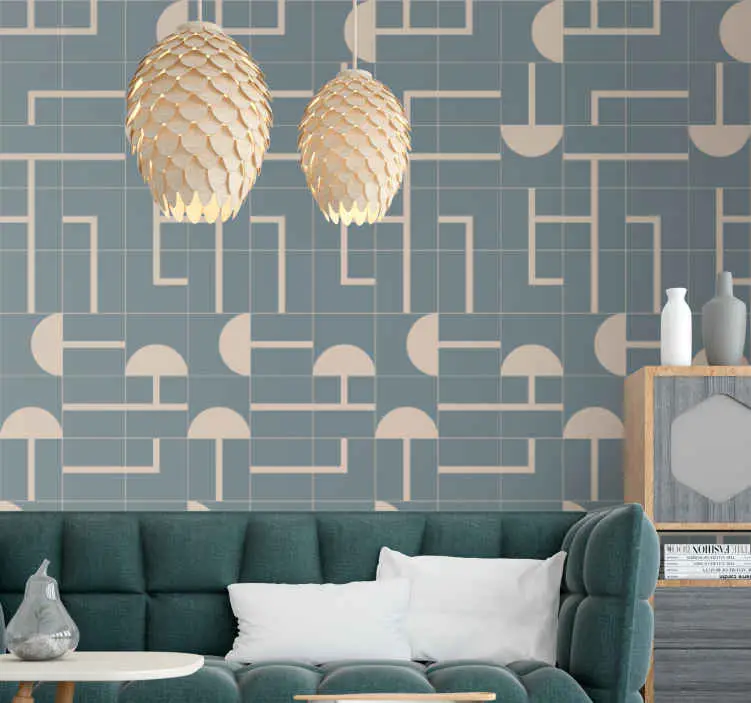 Premium Tapet geometriska former beige stiliga former